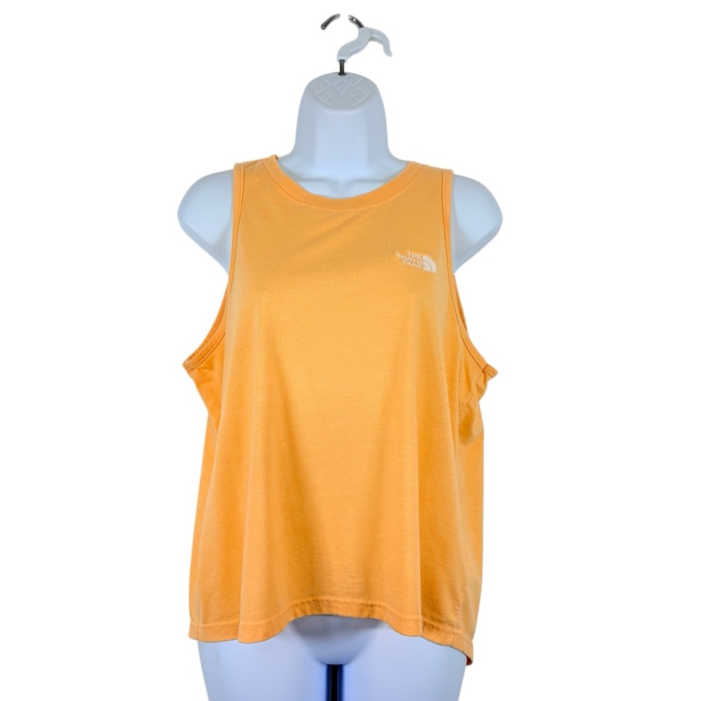 The North Face Orange Sleeveless Tank Top Relaxed Fit Size L Hiking Outdoor